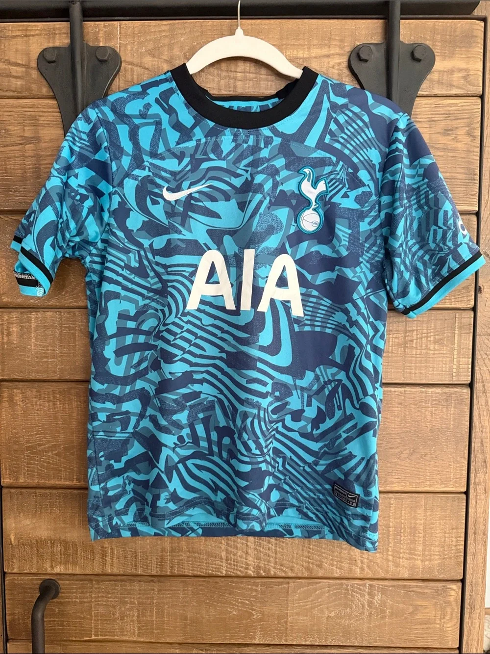 Tottenham FC Nike Blue Patterned Youth Soccer Jersey with AIA Logo